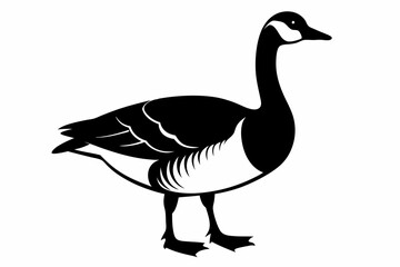 canada goose line art silhouette vector illustration