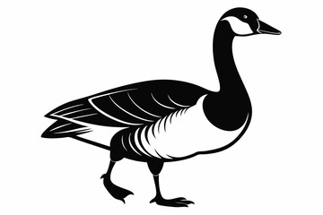 canada goose line art silhouette vector illustration