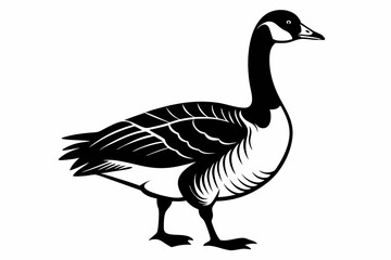 canada goose line art silhouette vector illustration