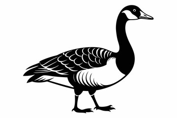 canada goose line art silhouette vector illustration