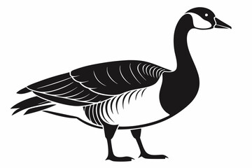 canada goose line art silhouette vector illustration