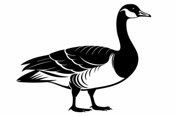 canada goose line art silhouette vector illustration