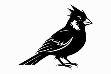 cardinal line art silhouette vector illustration