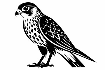 kestrel bird line art silhouette vector illustration