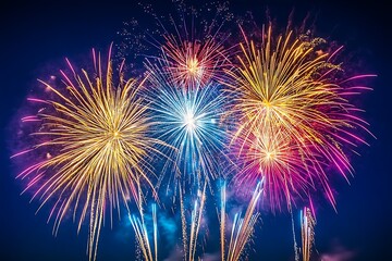 Colorful Fireworks Celebration Night Burst