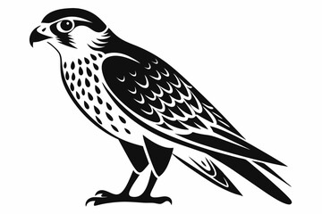 kestrel bird line art silhouette vector illustration