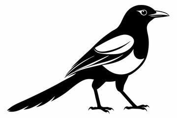magpie line art silhouette vector illustration