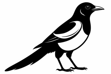 magpie line art silhouette vector illustration