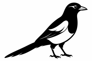 magpie line art silhouette vector illustration