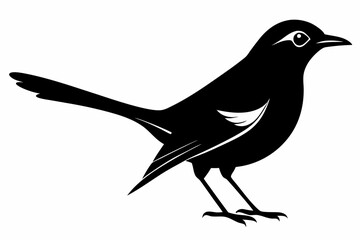 mockingbird line art silhouette vector illustration