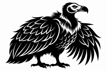 vulture bird line art silhouette vector illustration