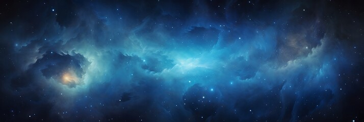 Fototapeta premium Celestial Canvas: A breathtaking panorama of a vibrant nebula swirling with cosmic dust and radiating an ethereal glow, igniting a sense of awe.