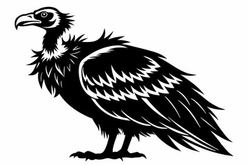 vulture bird line art silhouette vector illustration