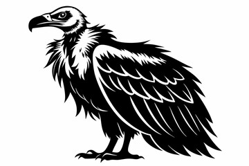 vulture bird line art silhouette vector illustration