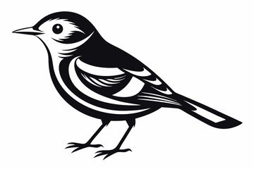 warbler bird line art silhouette vector illustration
