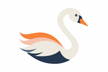 Naklejka premium Trumpeter Swan Creative Vector Design
