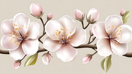 Delicate floral arrangement featuring pastel blossoms on graceful branches