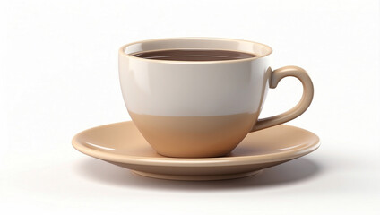 Obraz premium A Stylish 3D Icon of a Coffee Cup Isolated on a White Background for Beverage Lovers