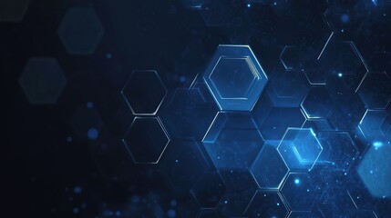 Abstract Blue Hexagon Technology Background