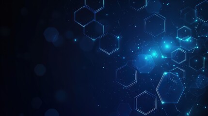 Obraz premium Abstract Blue Hexagon Network Background