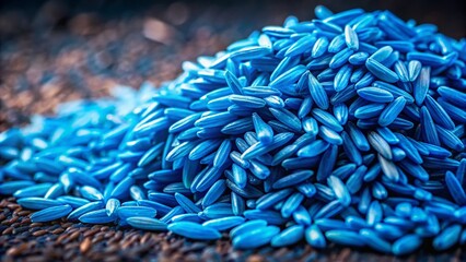 Vibrant Blue Rice Grains: Culinary & Artistic Texture Background
