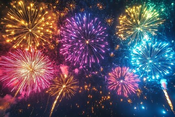 Colorful Fireworks Explosion Background2