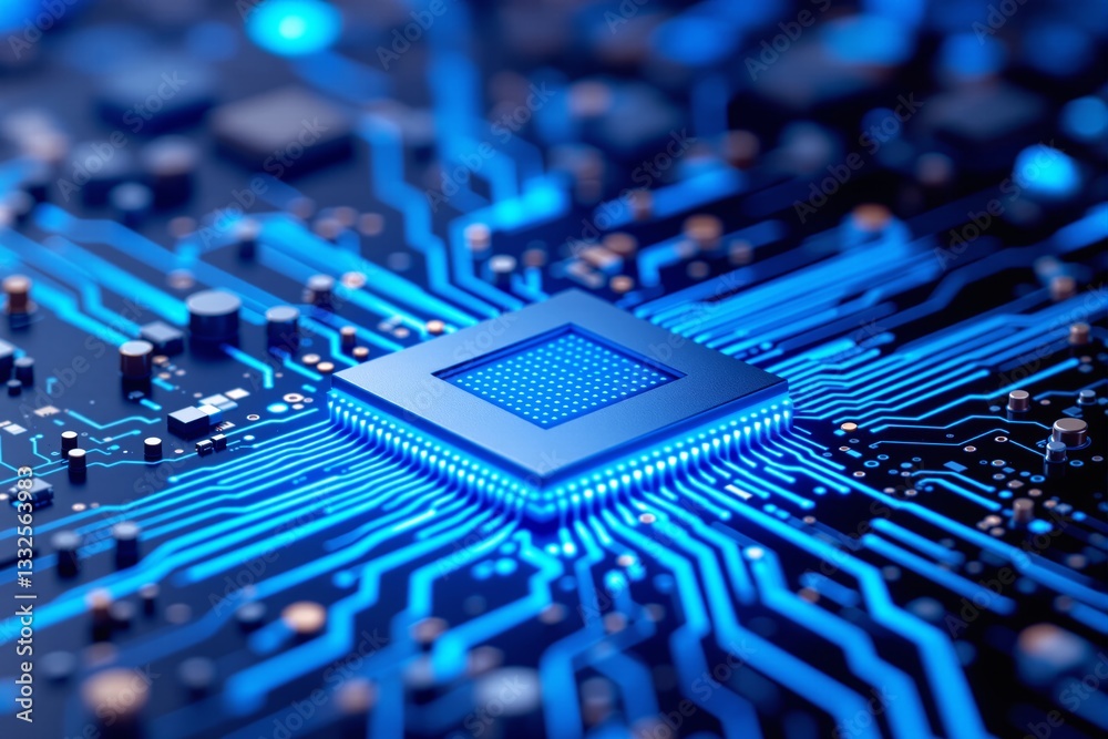 Poster central processor unit on a circuit board.