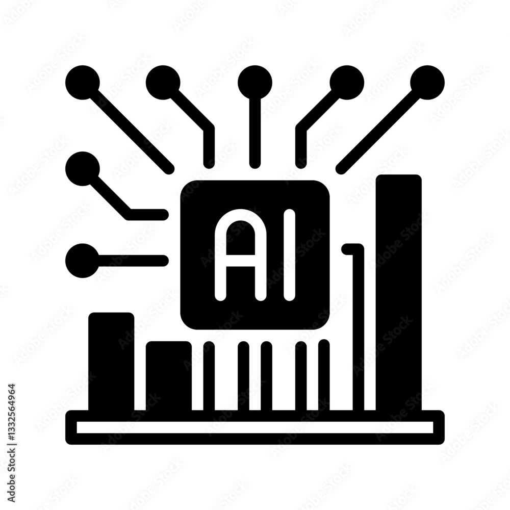 Poster machine learning line icon. linear style sign for mobile concept and web design. outline vector icon