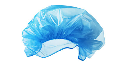 Light blue medical disposable cap isolated on transparent background