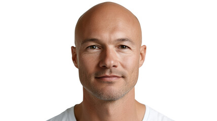 Portrait of confident bald man with transparent background