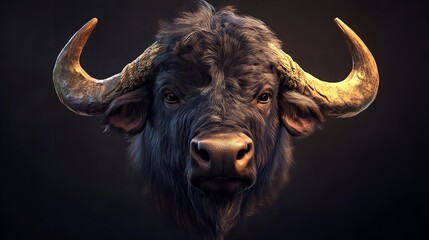 Cute buffalo clipart design illustration