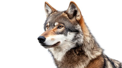 Fototapeta premium Mexican wolf looking away on transparent background