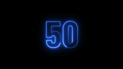 Abstract glowing neon business 50 number concept illustration background.