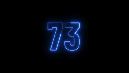 Obraz premium Abstract glowing neon business 73 number concept illustration background.