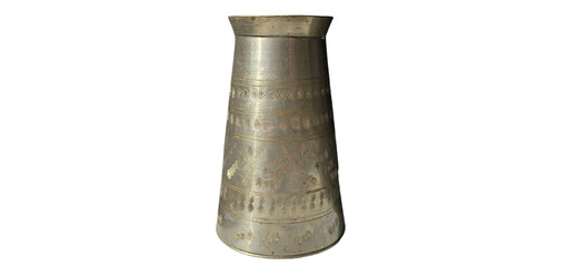 Vintage Brass Metal Glass PNG Isolated on White Background