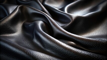 Obraz premium Abstract Black Leather Texture Background - High Resolution Full Grain Leather Image