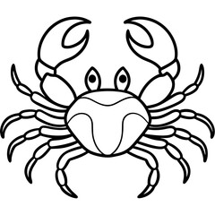 Modern Crab Outline Drawing