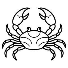 Modern Crab Outline Drawing