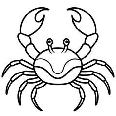 Modern Crab Outline Drawing