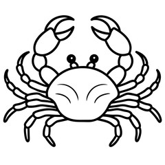Modern Crab Outline Drawing