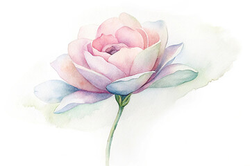 Beautiful Watercolor Flowers Roses, Ranunculus and Hibiscus Design