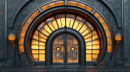 Fototapeta premium Art Deco Entrance: A Grand Architectural Masterpiece