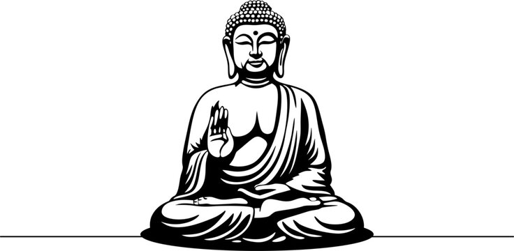 illustration of buddha vector on transparent background