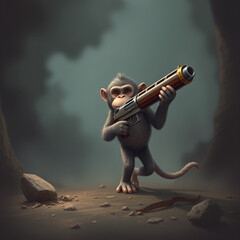 monkey with a gun, game concept
