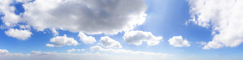 Panorama blue sky and white clouds for background.