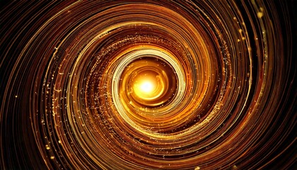 Naklejka premium Vortex of Gold Particles and Light Background