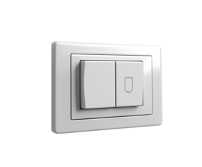 Light Switch – A Modern White Light Switch, Isolated on White Background