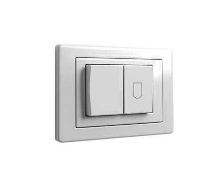 Light Switch – A Modern White Light Switch, Isolated on White Background