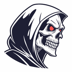 Sinister Skull with Glowing Red Eyes – Bold Edgy Vector Design