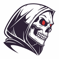 Sinister Skull with Glowing Red Eyes – Bold Edgy Vector Design